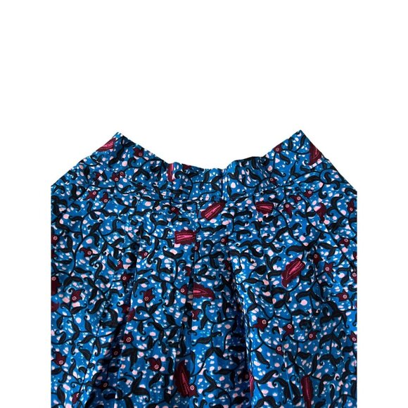 Francis Benedict Womens Blue Floral Vine Pleated Mini Skirt‎ Cotton Size Small - Picture 3 of 11